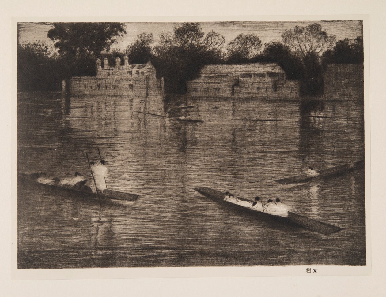 Søndag kveld, pub. 1926. av Christopher Richard Wynne Nevinson