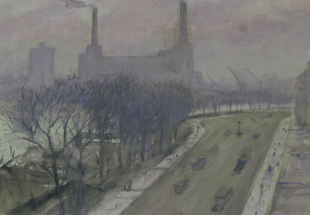 Battersea kraftstasjon, ca. 1935 av Christopher Richard Wynne Nevinson