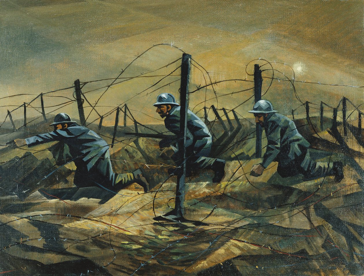 I skyttergravene, 1917 av Christopher Richard Wynne Nevinson