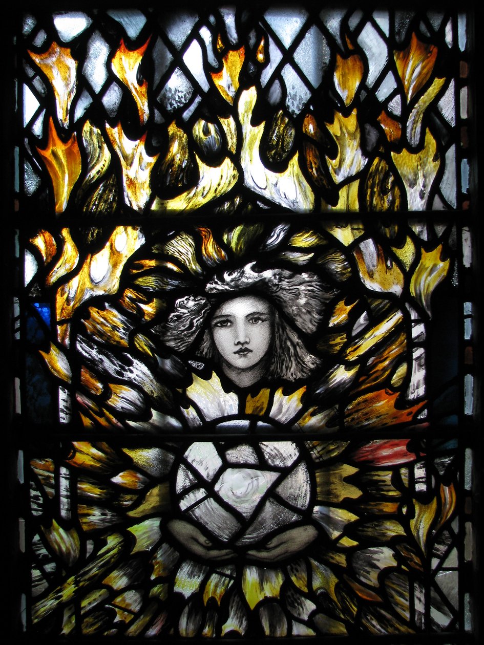 Erkeengelen St Uriel, Canterbury katedral av Christopher Whall