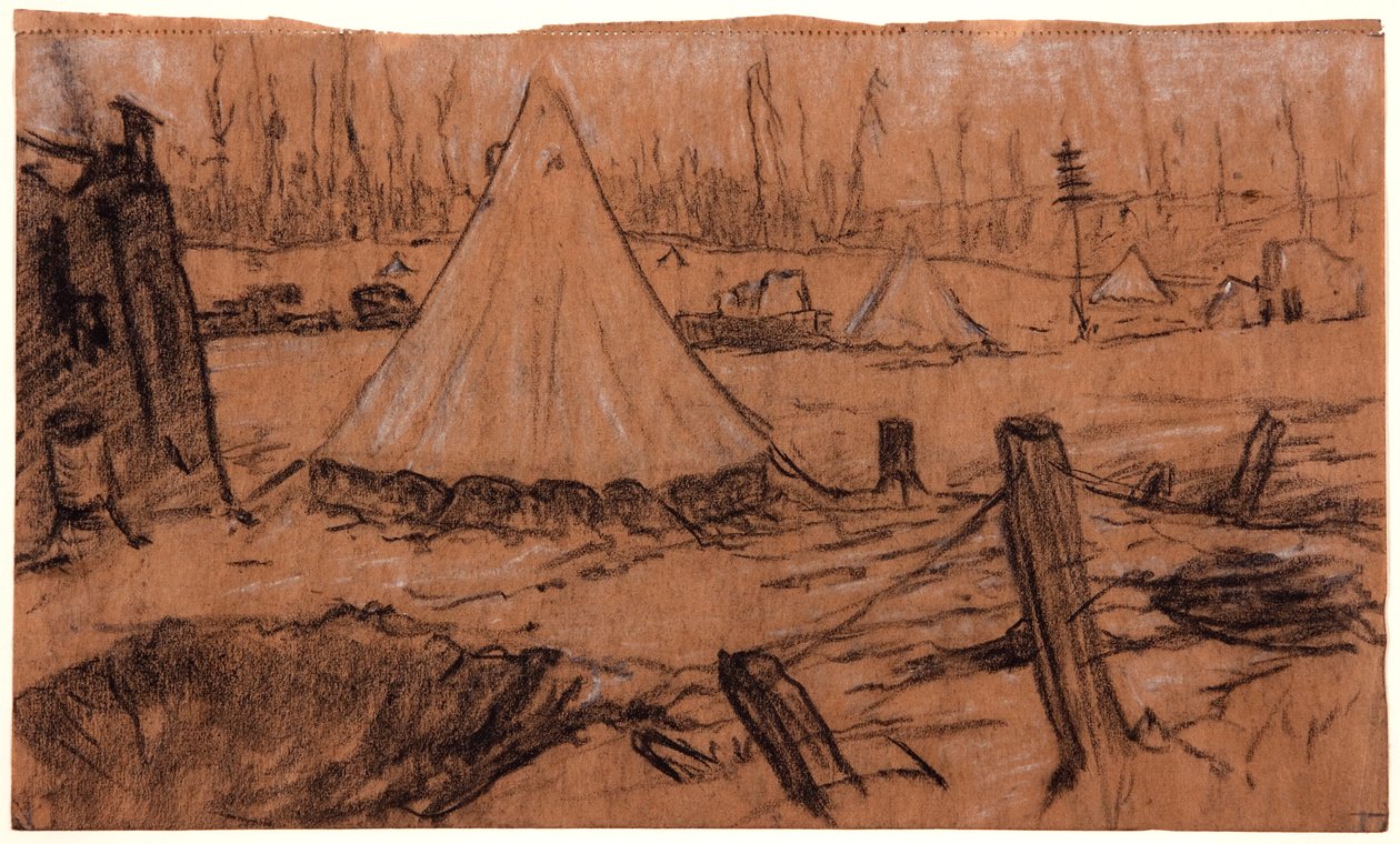 En gruppe telt, c1914. av Christopher Williams