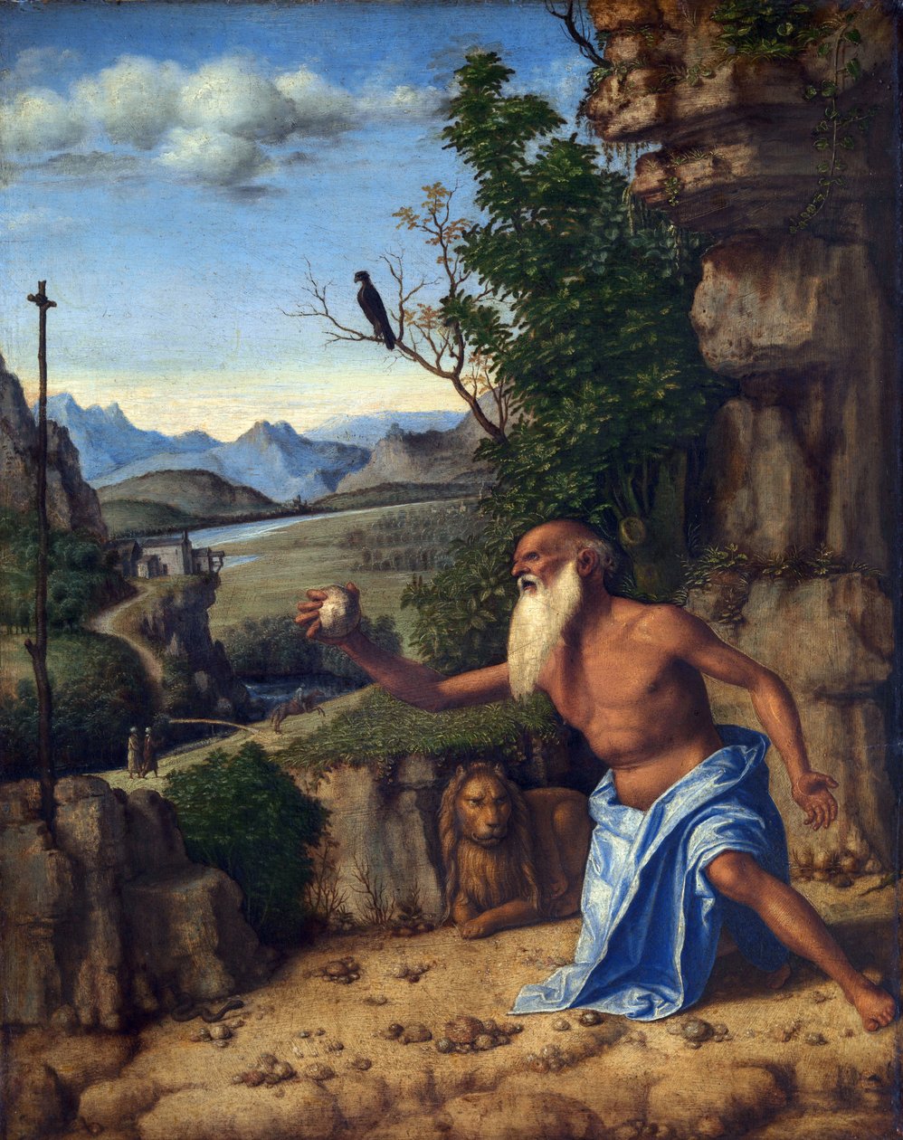 Jerome in the Desert (Cima da Conegliano London) av Cima da Conegliano