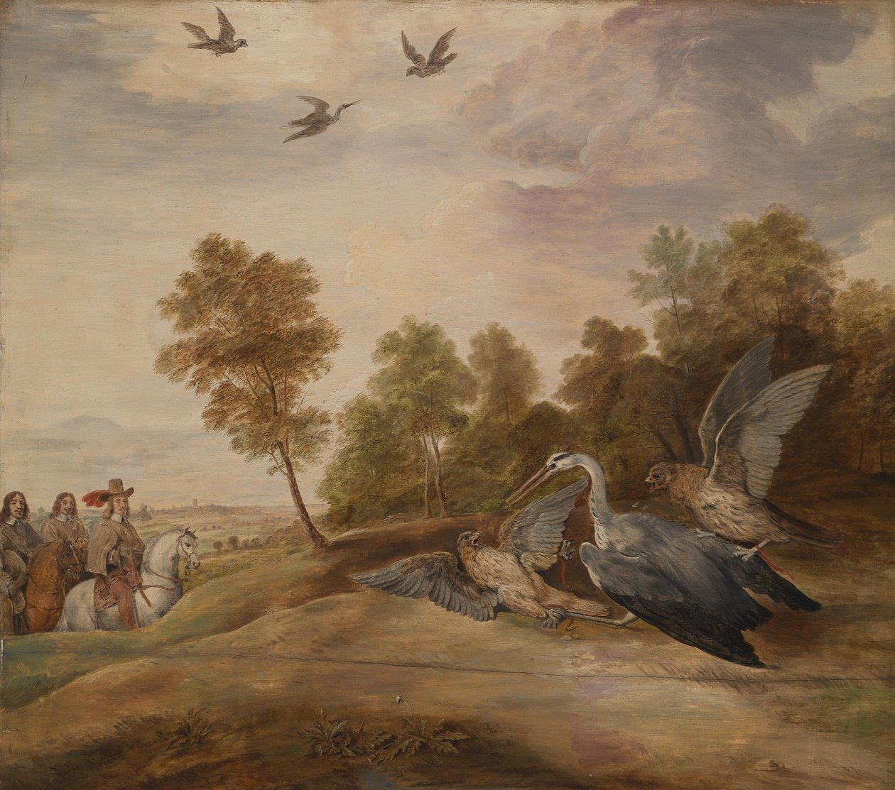 Falkjakten til guvernøren erkehertug Leopold Wilhelm av Circle of Jacques Louis David