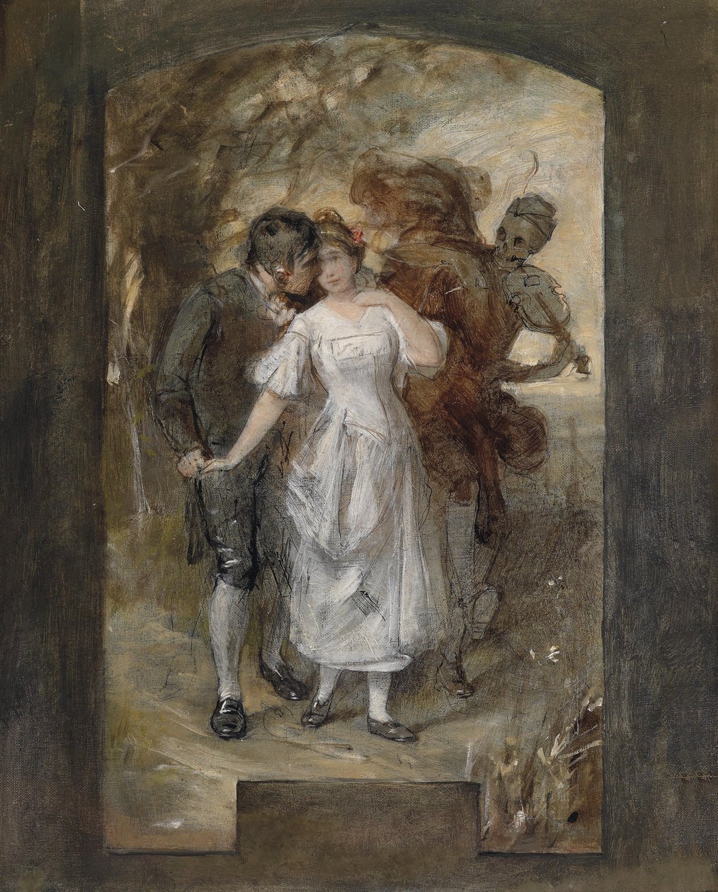 Ungt par og død av Circle of Hans Makart