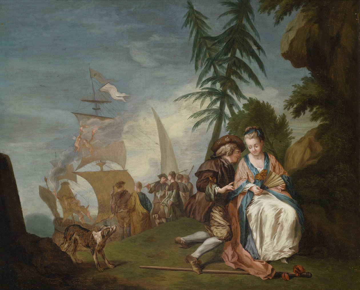Et galant ektepar før de dro til Kythera av Circle of Jean Baptiste Le Prince