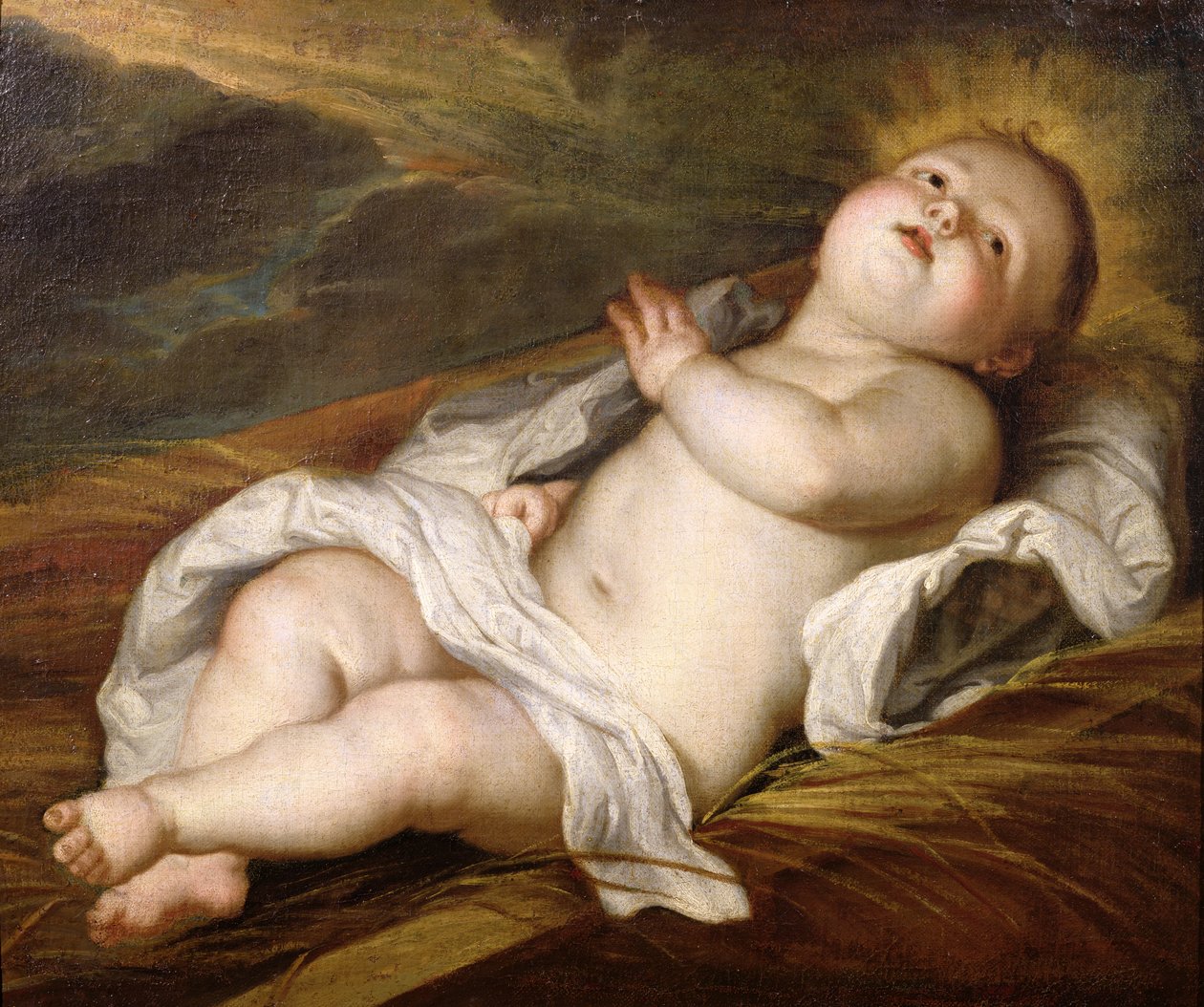 Spedbarn Kristus av Circle of Anthony van Dyck