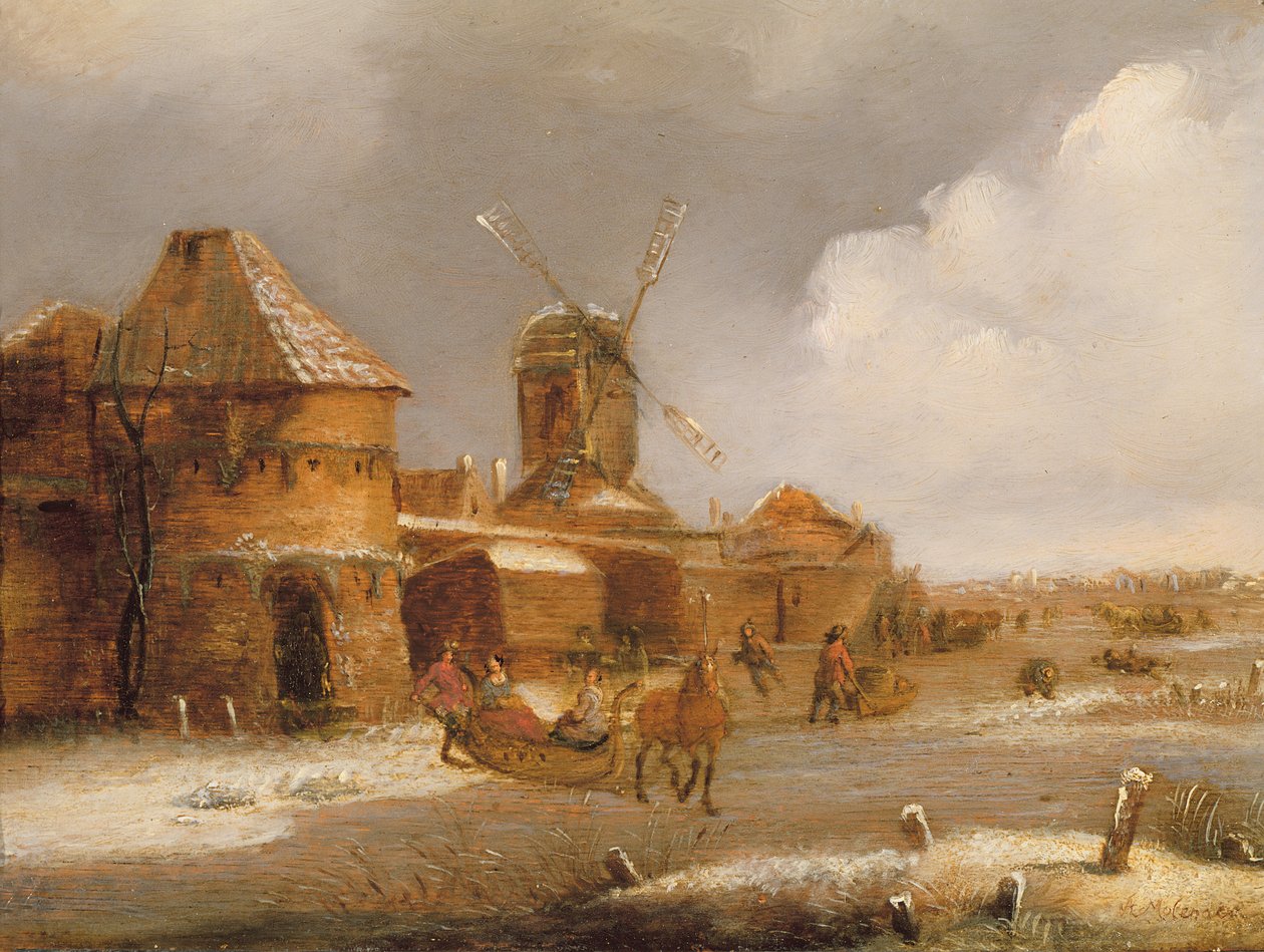 Vinterscene av Claes Molenaer