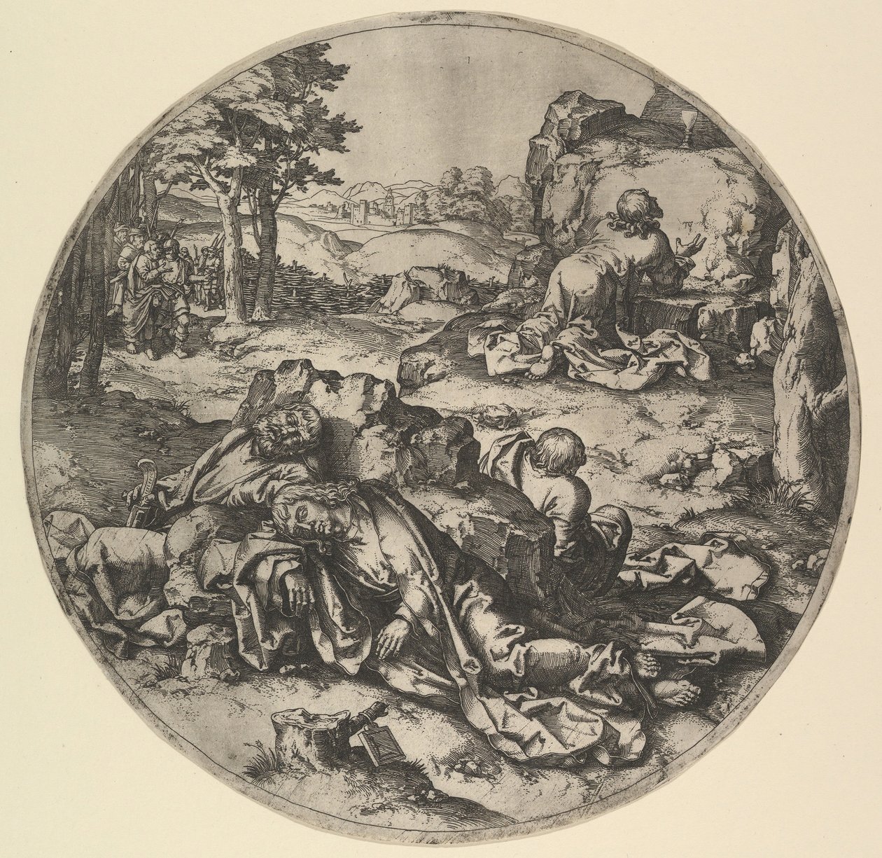 Kristus i Getsemane kopi, 1600-tallet. av Claes Jansz Visscher