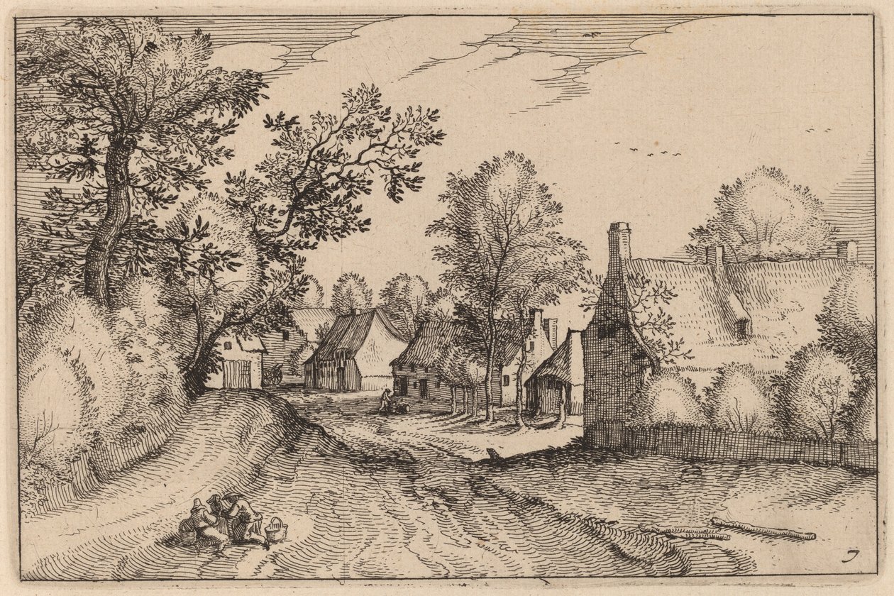 Landsbyveien av Claes Jansz Visscher after Johannes van Doetechum, the Elder after Lucas