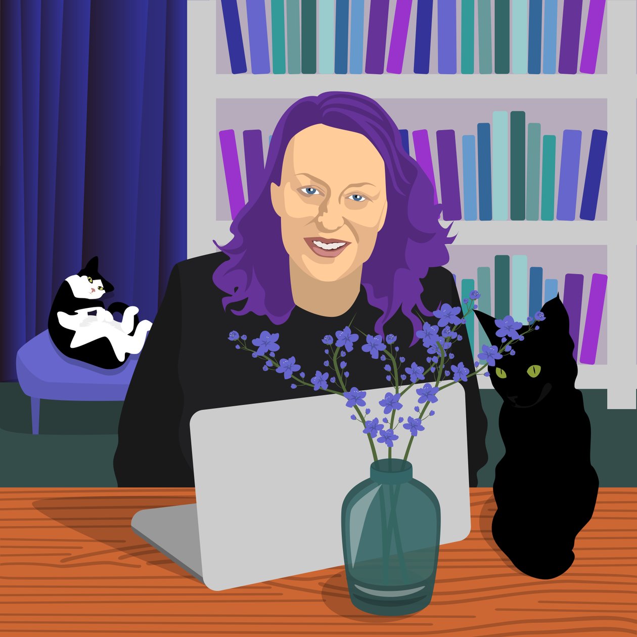 Selvportrett av Claire Huntley