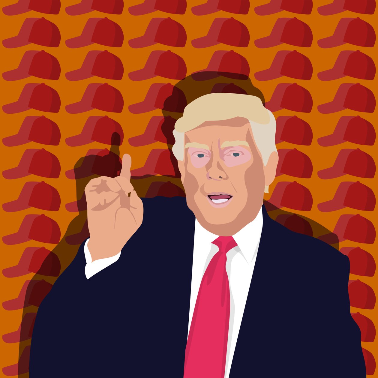Trump og baseballcapsen av Claire Huntley