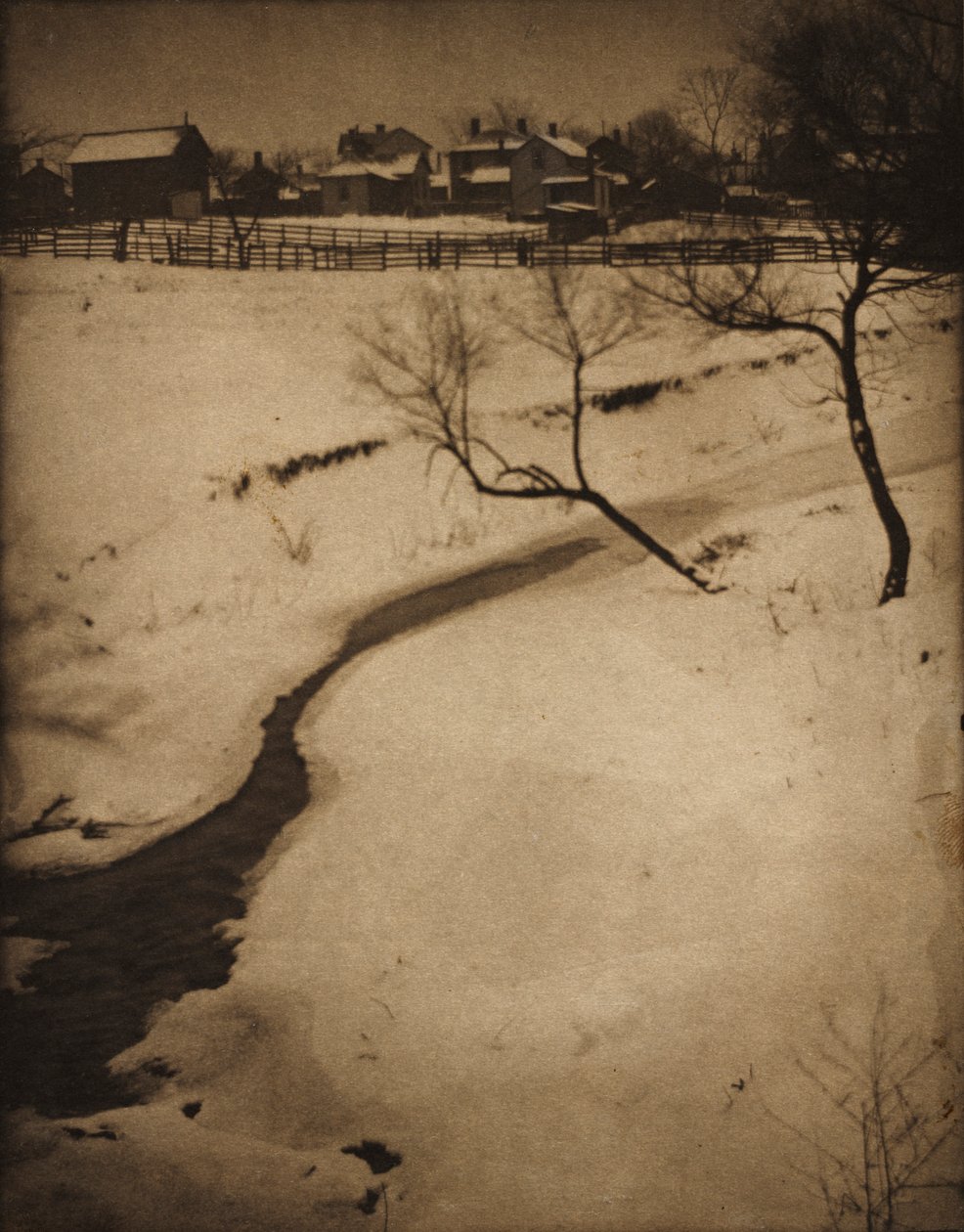 Vinterlandskap, ca. 1900. av Clarence H. White