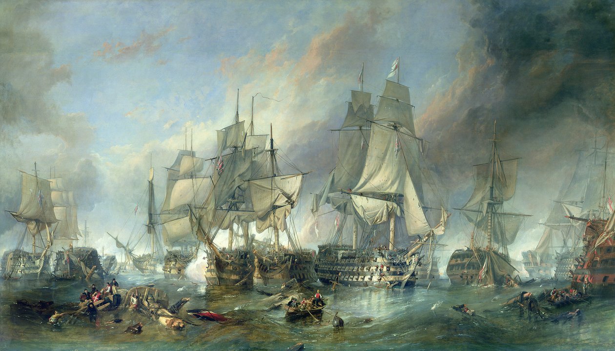 Slaget ved Trafalgar, 1805 av Clarkson Frederick Stanfield
