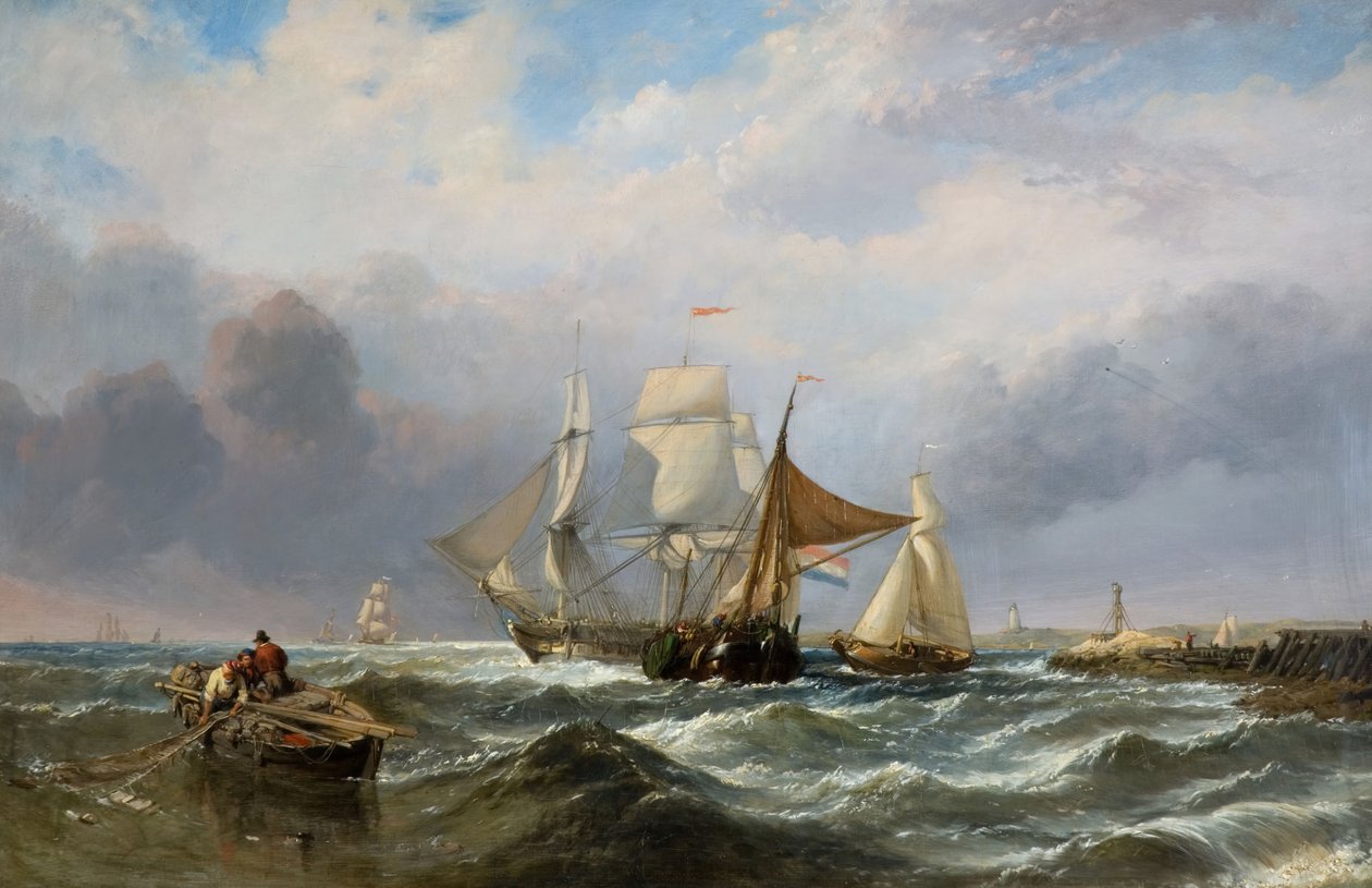 Fartøyer utenfor den nederlandske kysten, 1829-1860. av Clarkson Stanfield