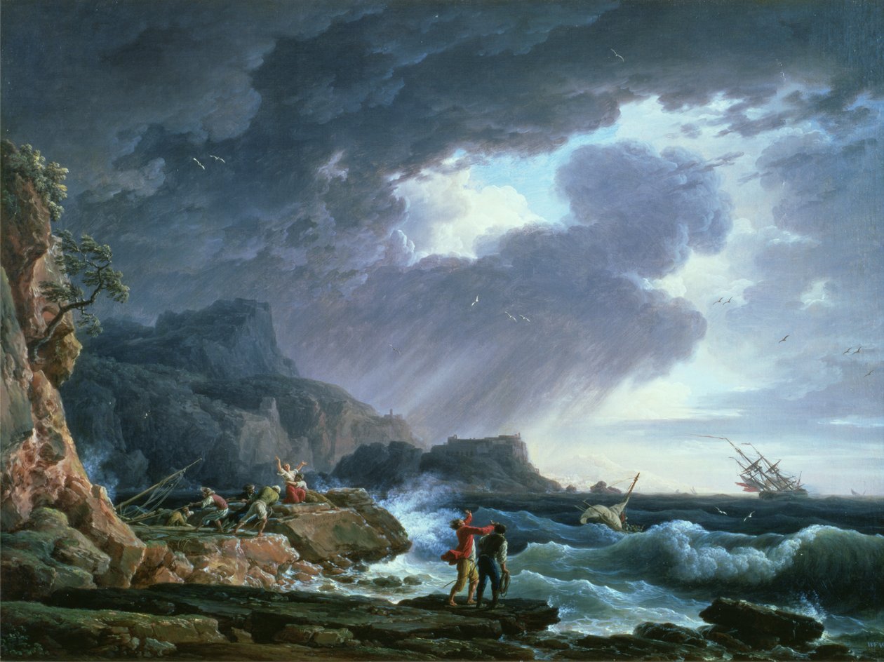 En sjøstorm, 1752 av Claude Joseph Vernet