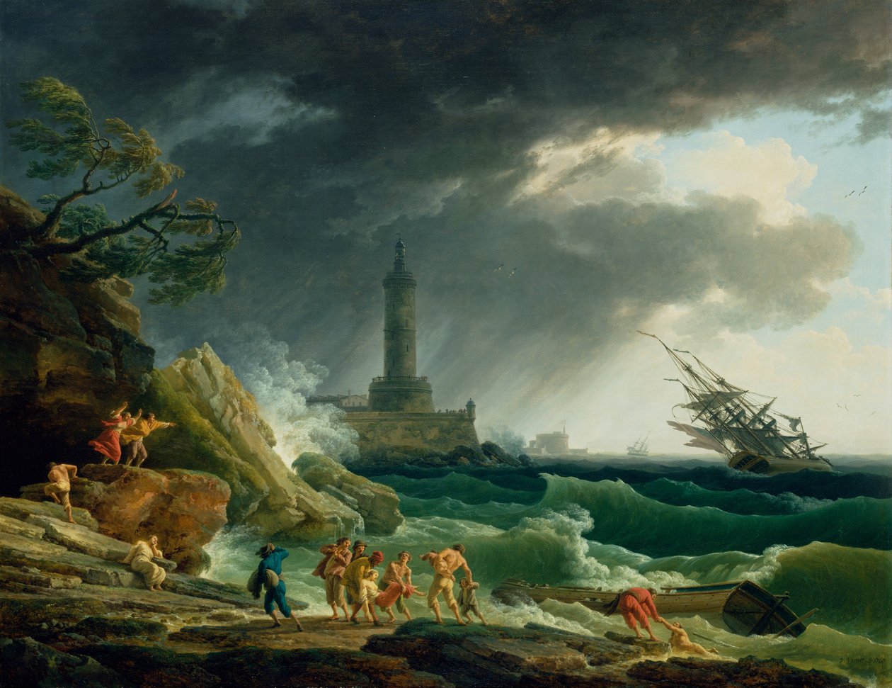 En storm på Middelhavskysten av Claude Joseph Vernet