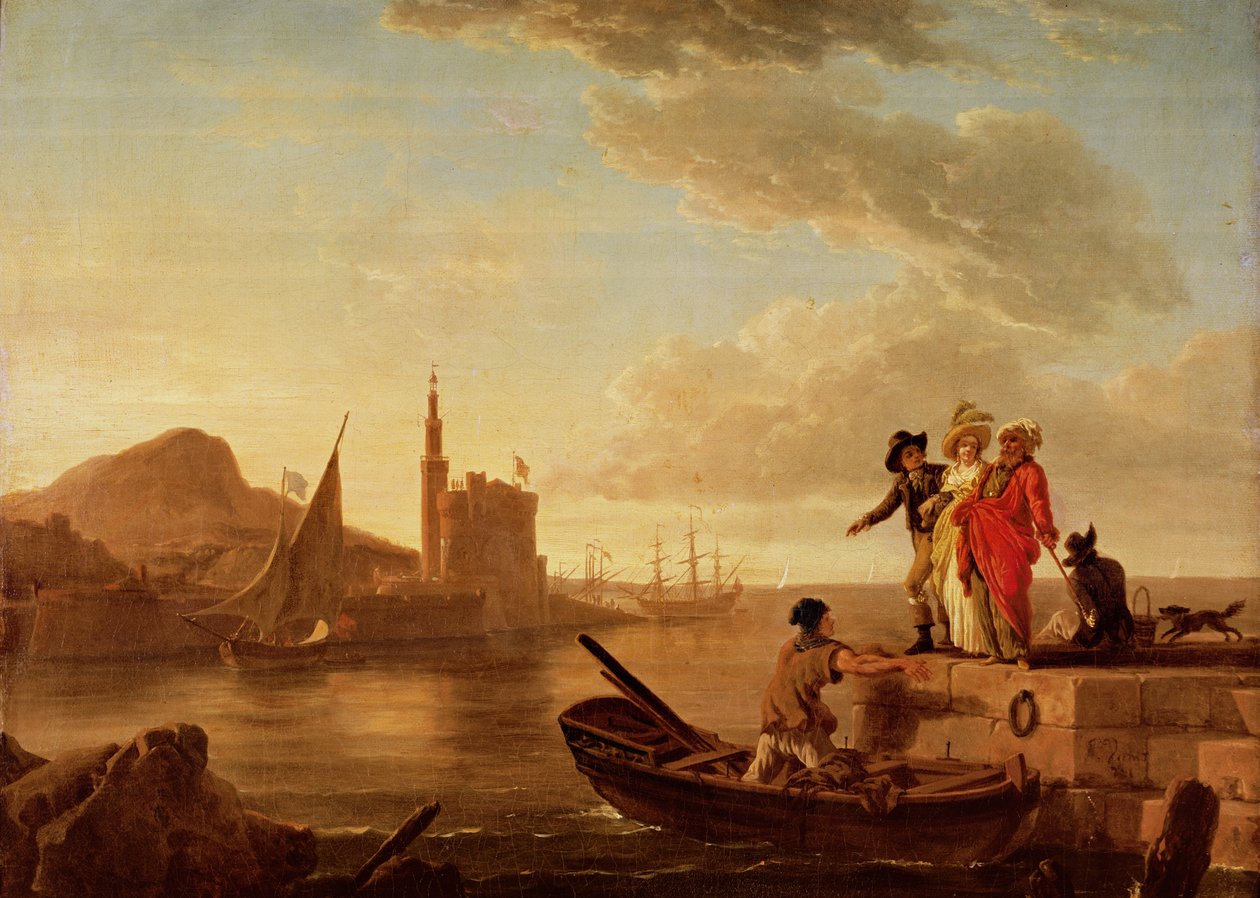 Utsikt over en havn av Claude Joseph Vernet