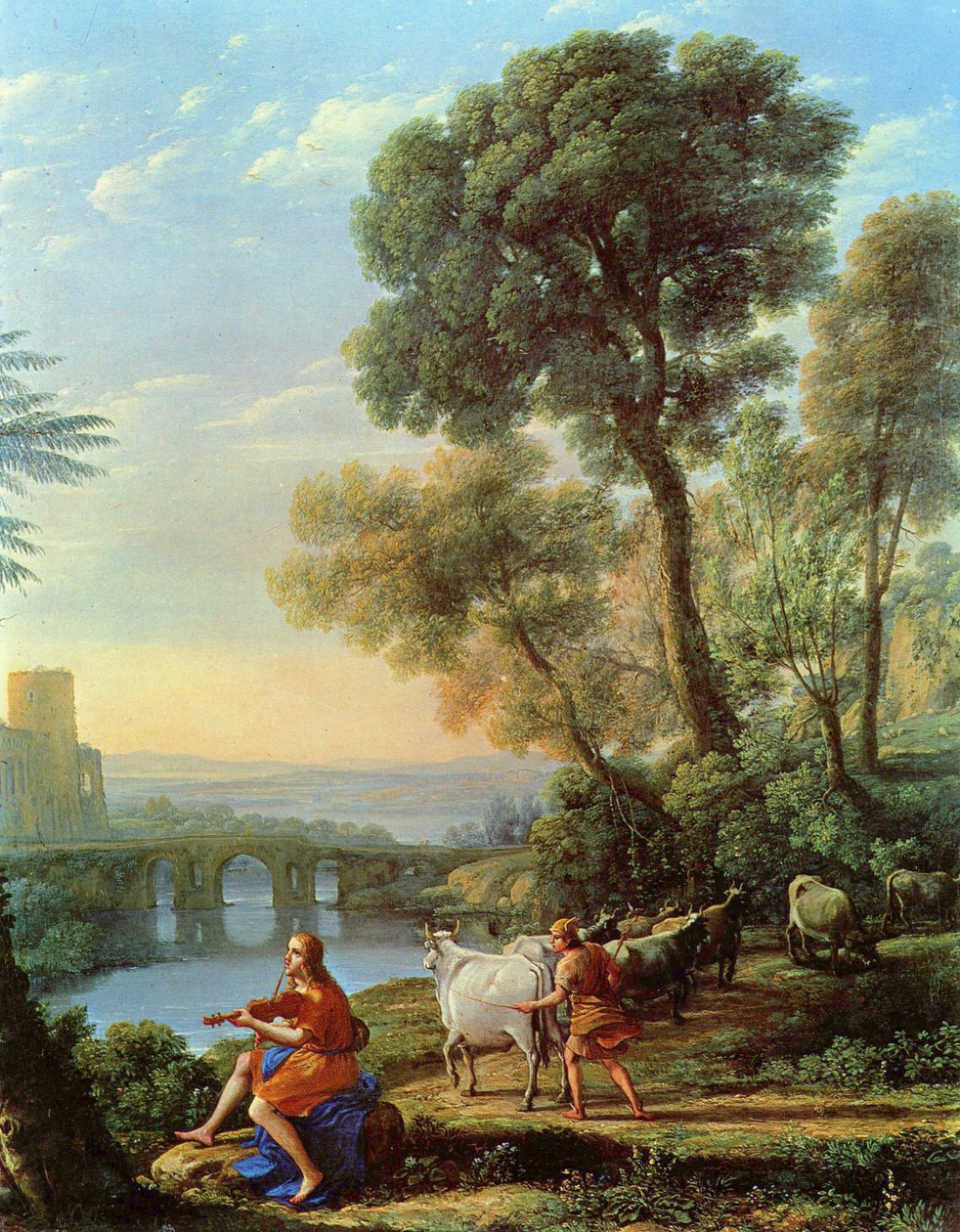 Landskap med Apollo og Merkur av Claude Lorrain