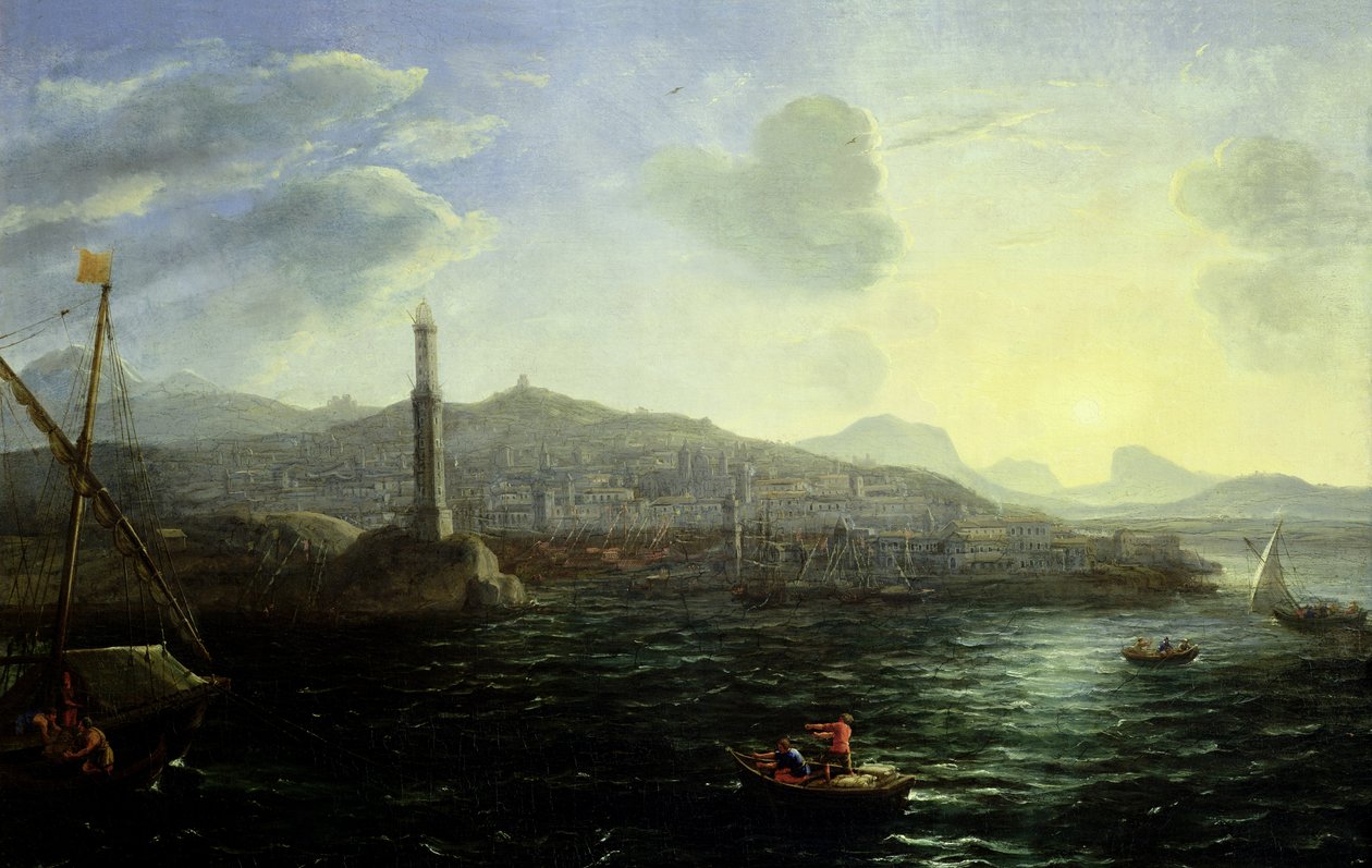 Havnen i Genova, havutsikt av Claude Lorrain