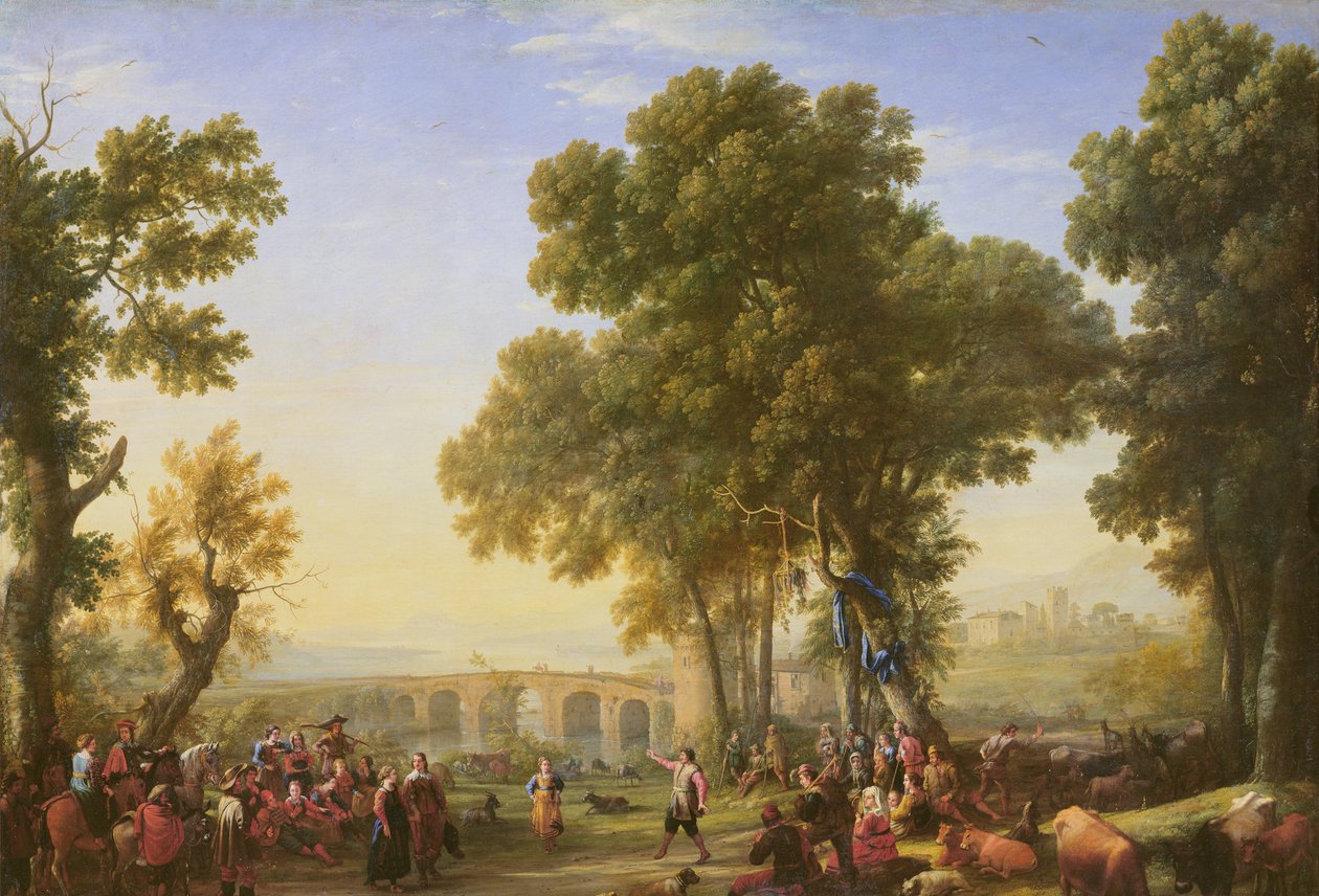 Landsbyfestivalen, 1639 (detalj) av Claude Lorrain