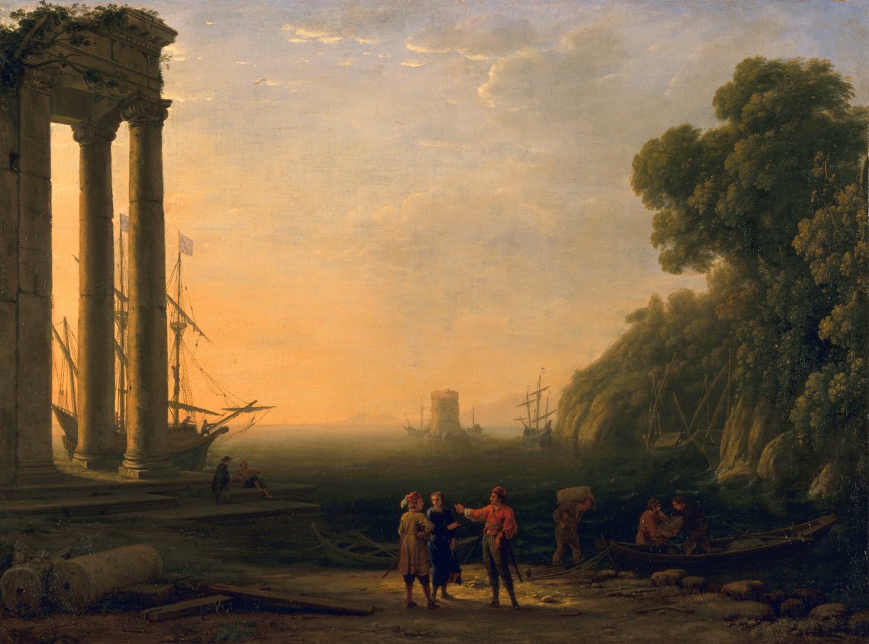 Utsikt over havnen, 1633-34 av Claude Lorrain