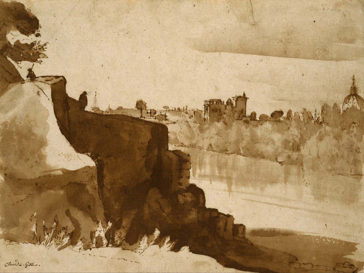 Utsikt over Tiberen i Roma av Claude Lorrain
