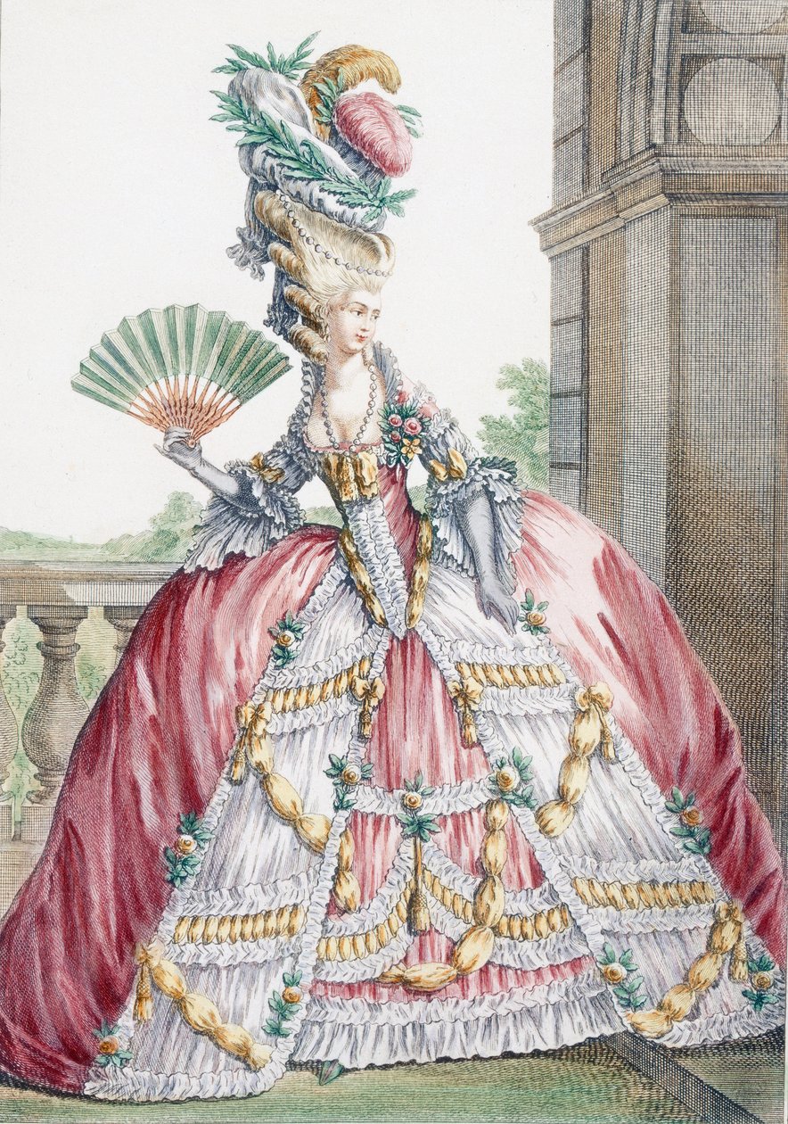 Grand Robe a La Francais, gravert av Voysard, plate fra 