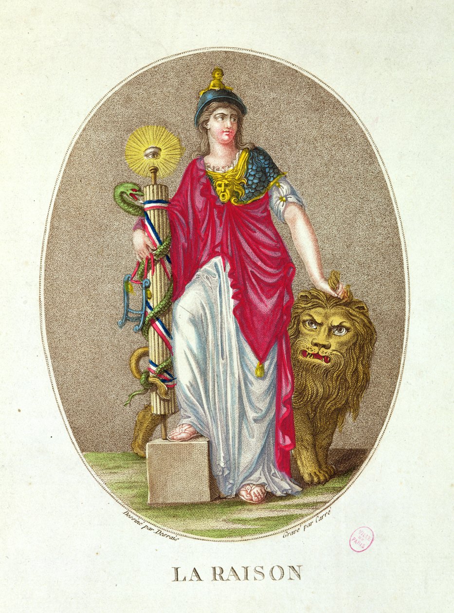 Reason, gravert av Carre, 1793 av Claude Louis Desrais