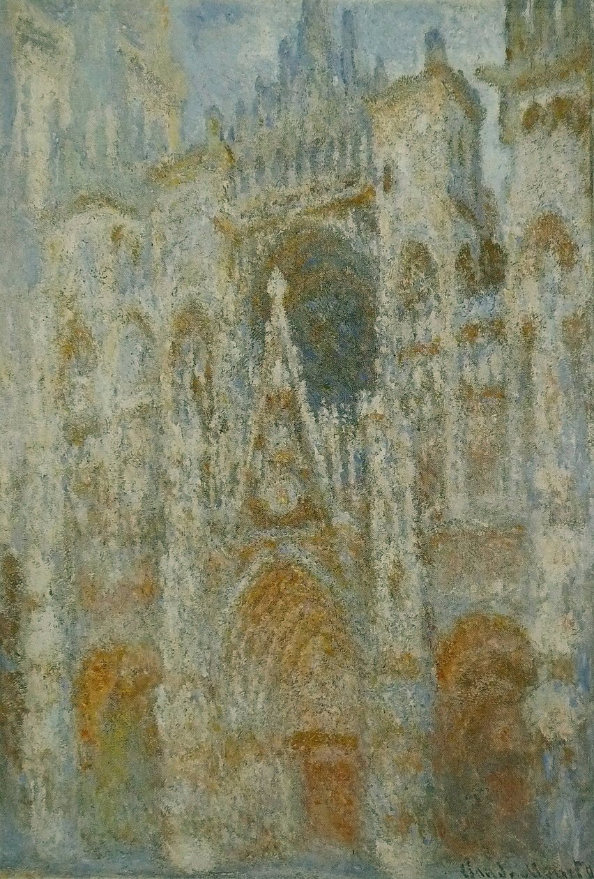 Rouen katedral. Portalen, morgensol; blå harmoni av Claude Monet