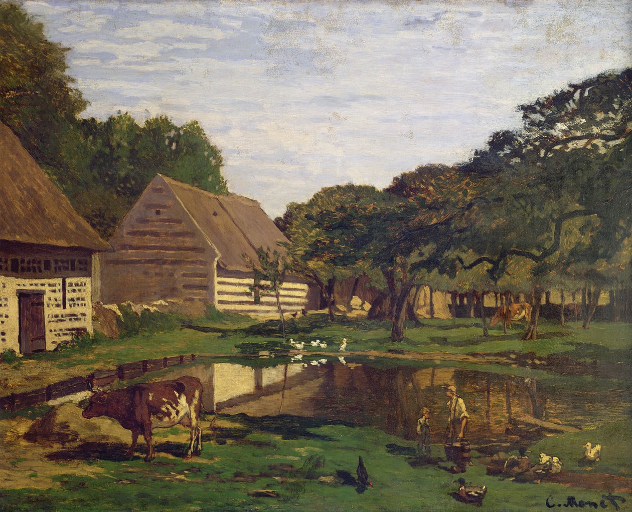 Et gårdstun i Normandie, ca. 1863 av Claude Monet