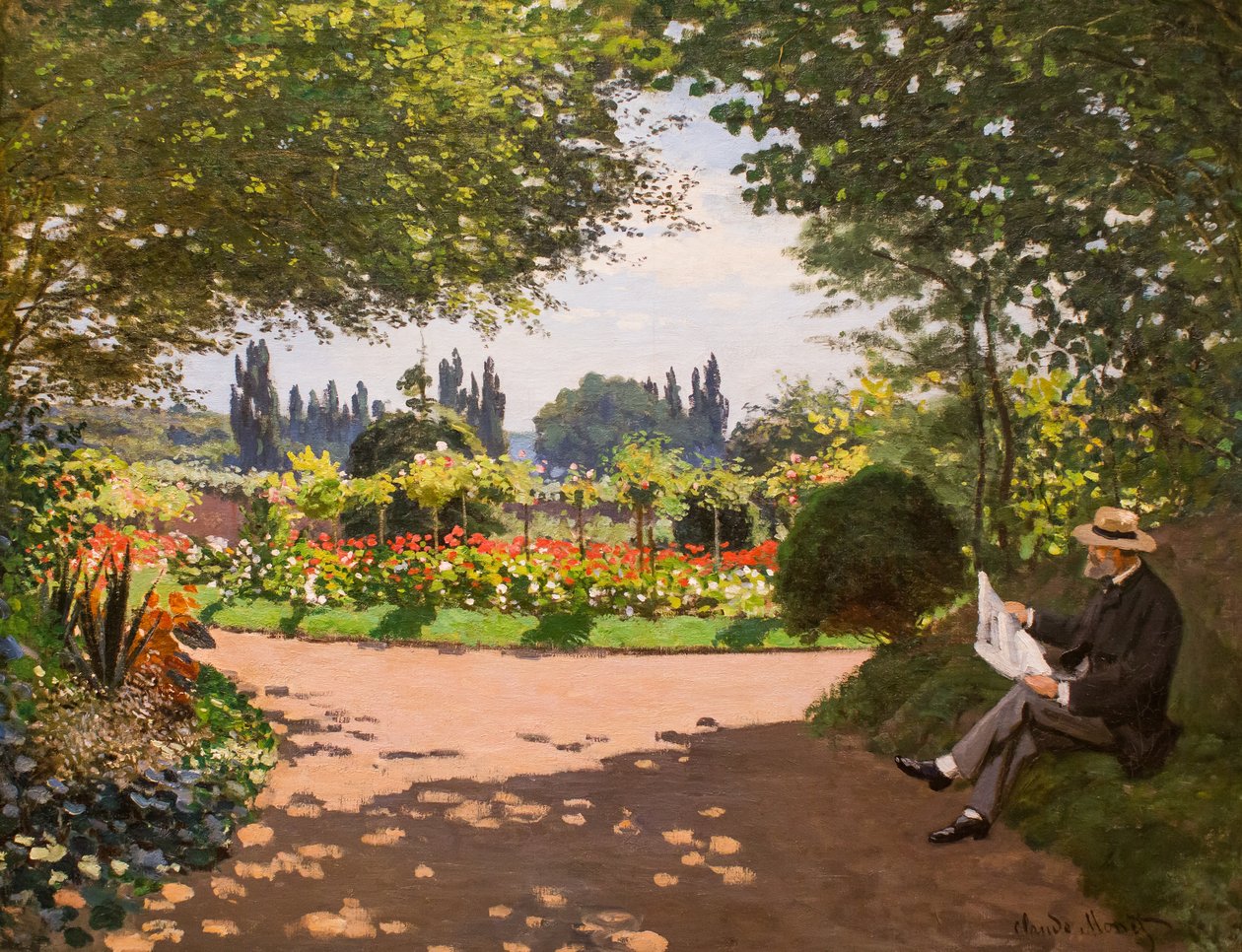 Adolphe Monet i hagen til Le Coteau på Sainte-Adresse av Claude Monet