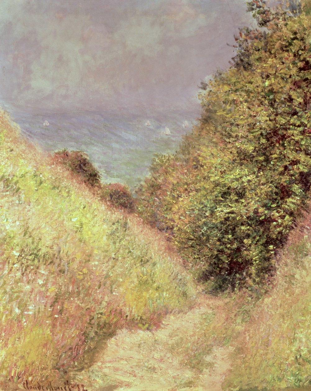 Chemin de la Cavee, Pourville, 1882 av Claude Monet