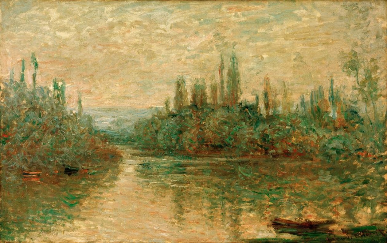 En sideelv til Seinen nær Vétheuil av Claude Monet