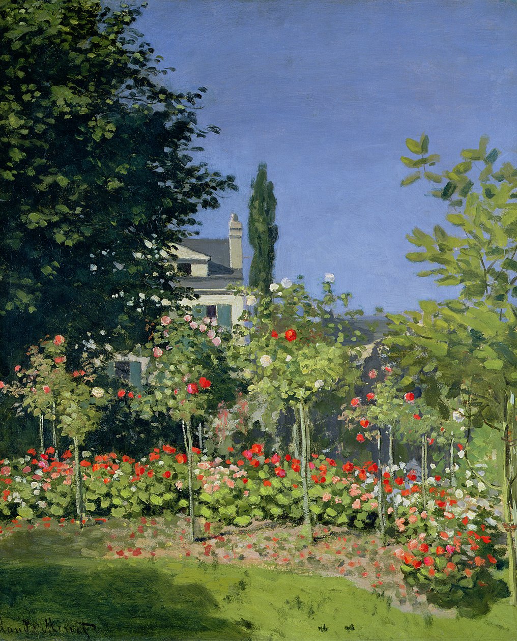 Blomstrende hage i Sainte-Adresse, ca. 1866 av Claude Monet