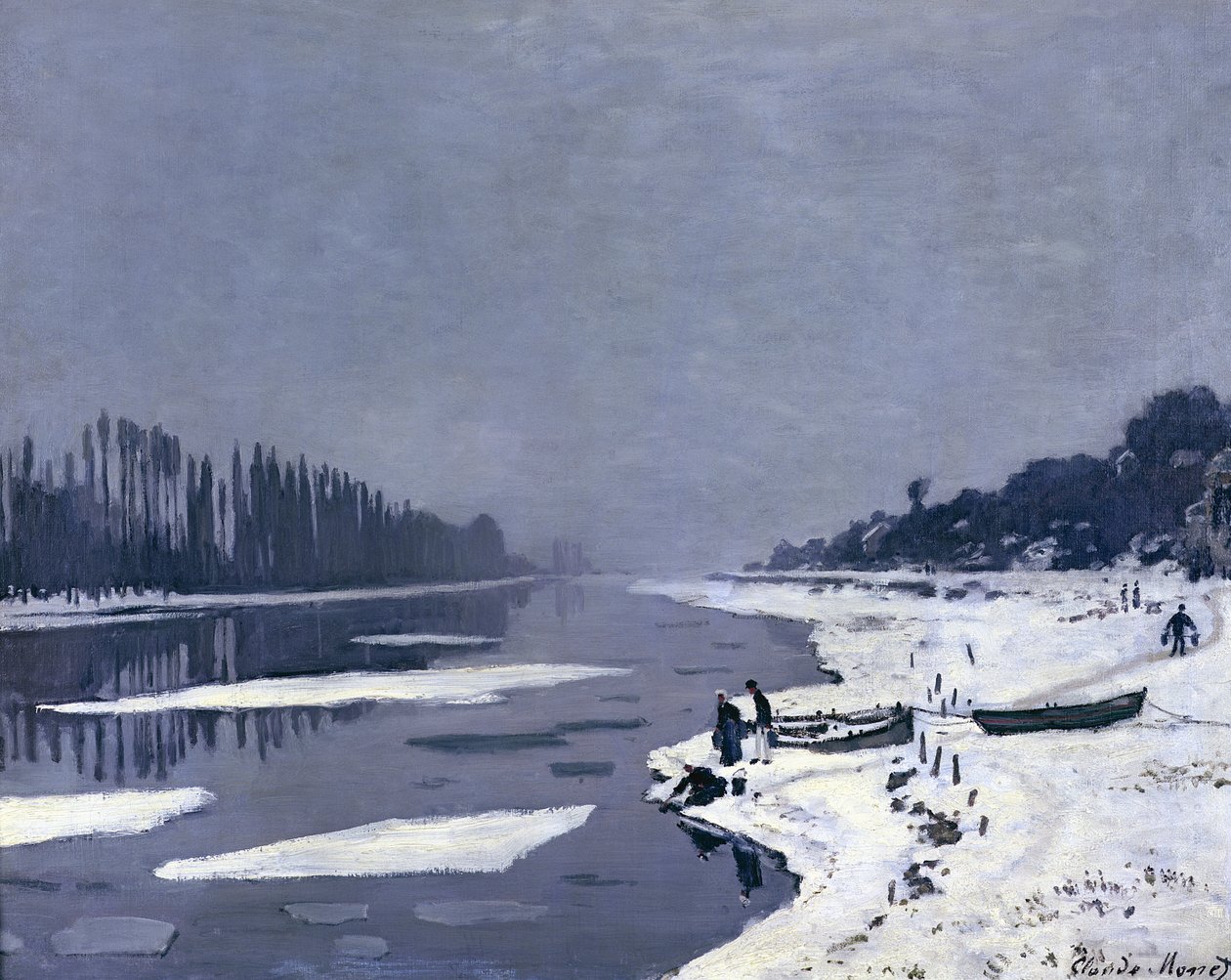 Isflak på Seinen ved Bougival, ca. 1867-68 av Claude Monet