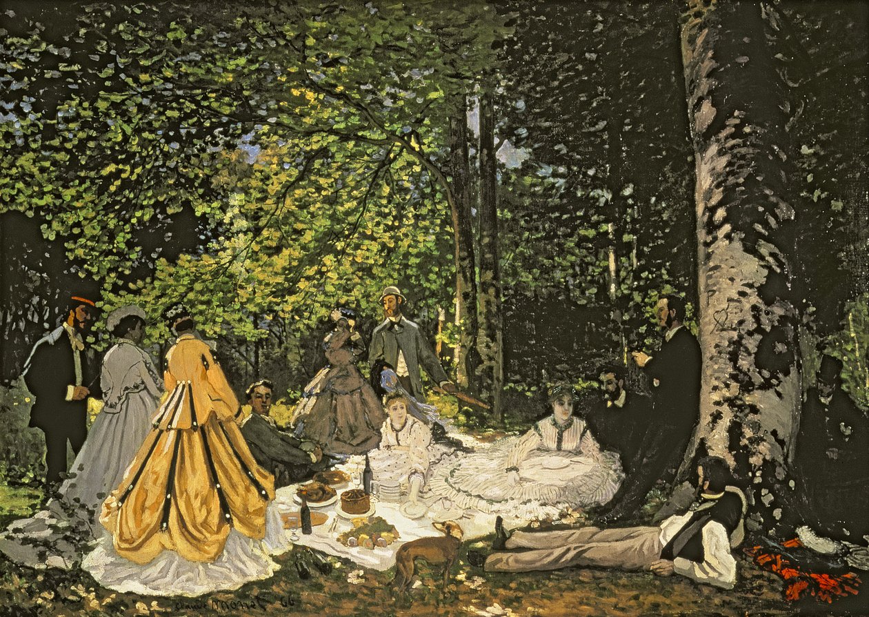 Lunsj på gresset, 1865-1866 av Claude Monet