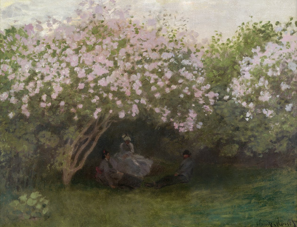 Syriner, grått vær, 1872 av Claude Monet