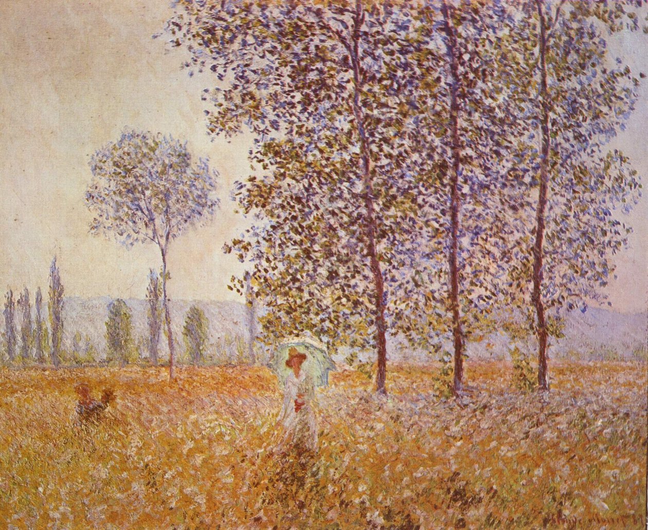 Popler i sollyset av Claude Monet