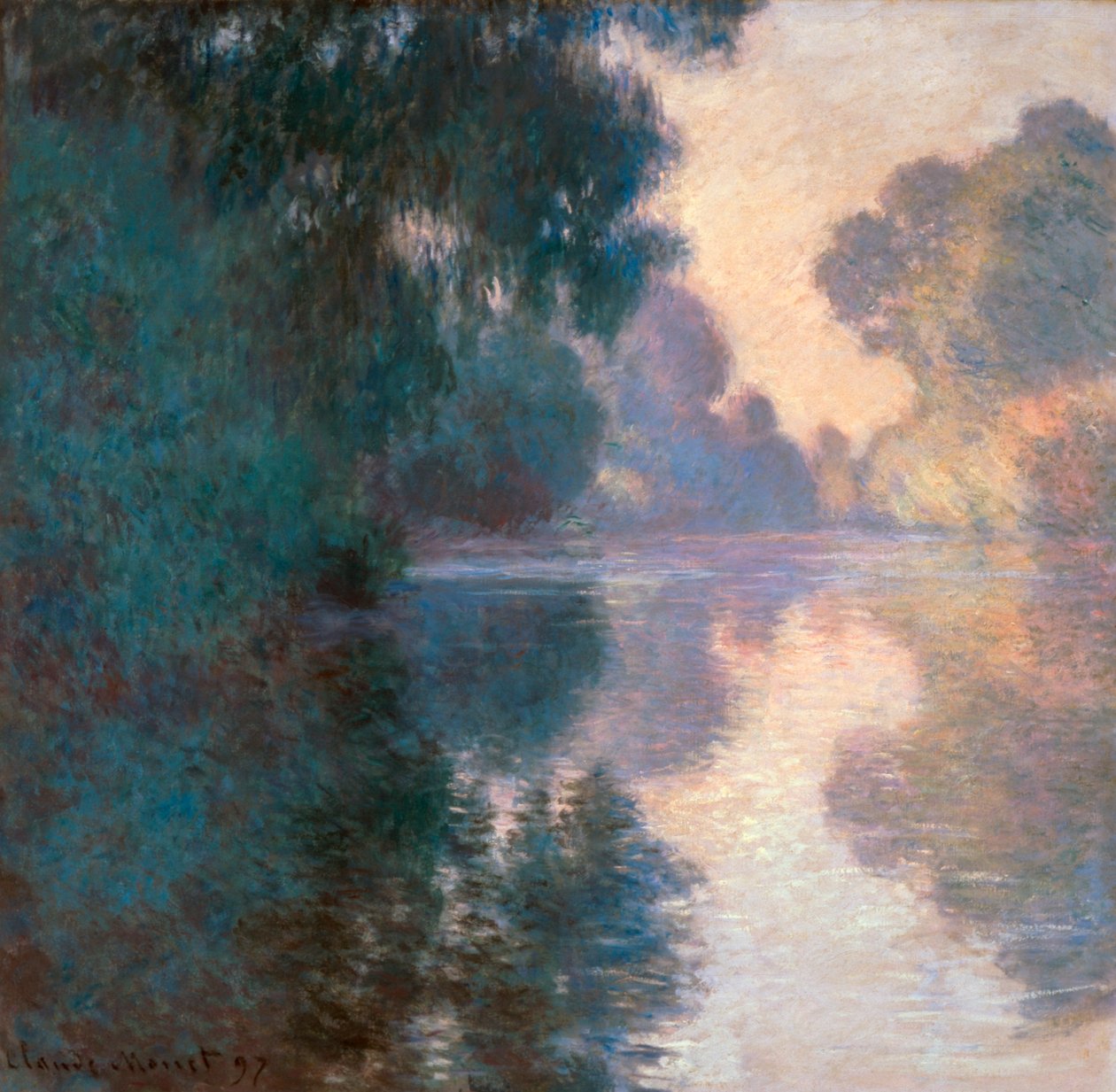 Popler på elven Epte av Claude Monet