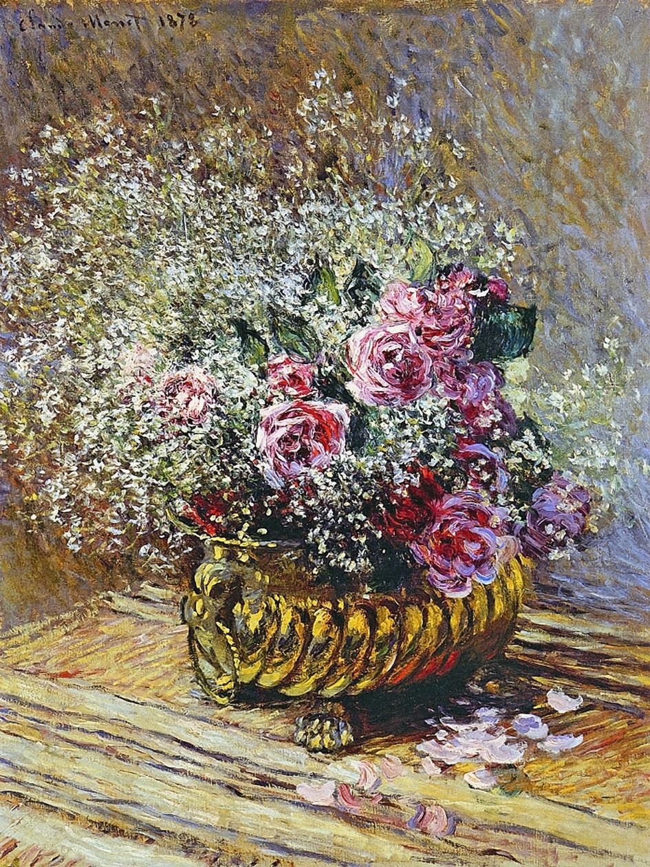 Roser i en kobbervase, 1878 av Claude Monet
