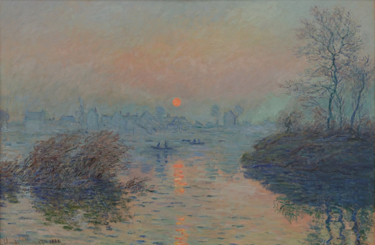 Solnedgang på Seinen ved Lavacourt, vintereffekt av Claude Monet