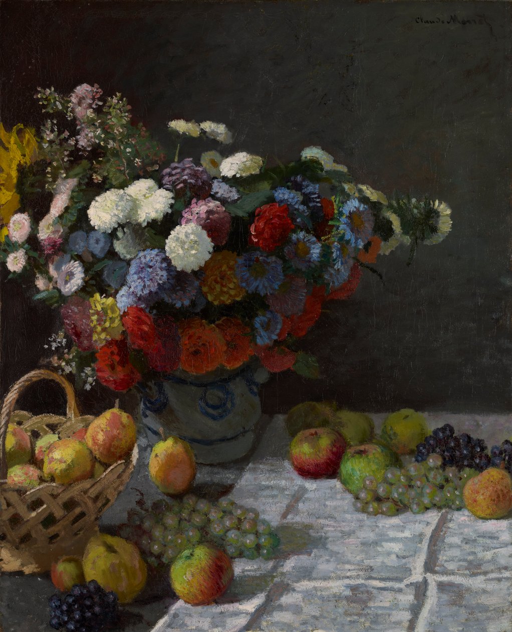 Stilleben med blomster og frukt, 1869 av Claude Monet