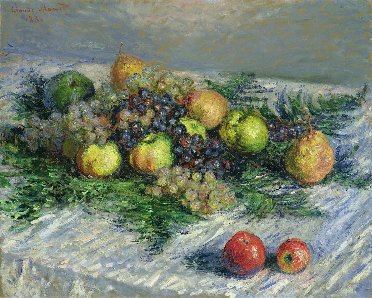 Stilleben med pærer og druer, 1880 av Claude Monet