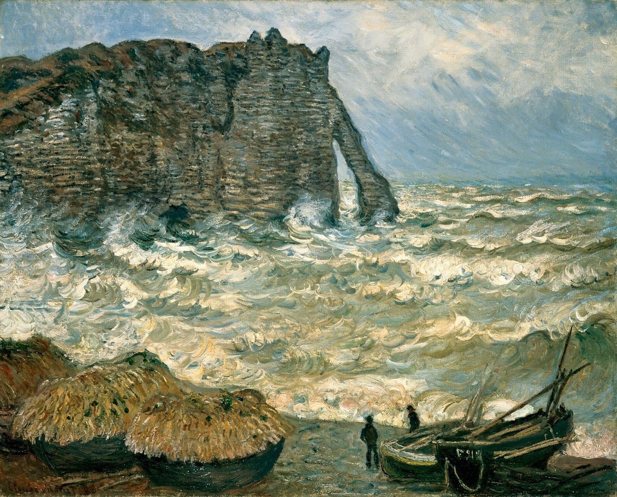 Stormy Sea i Étretat av Claude Monet