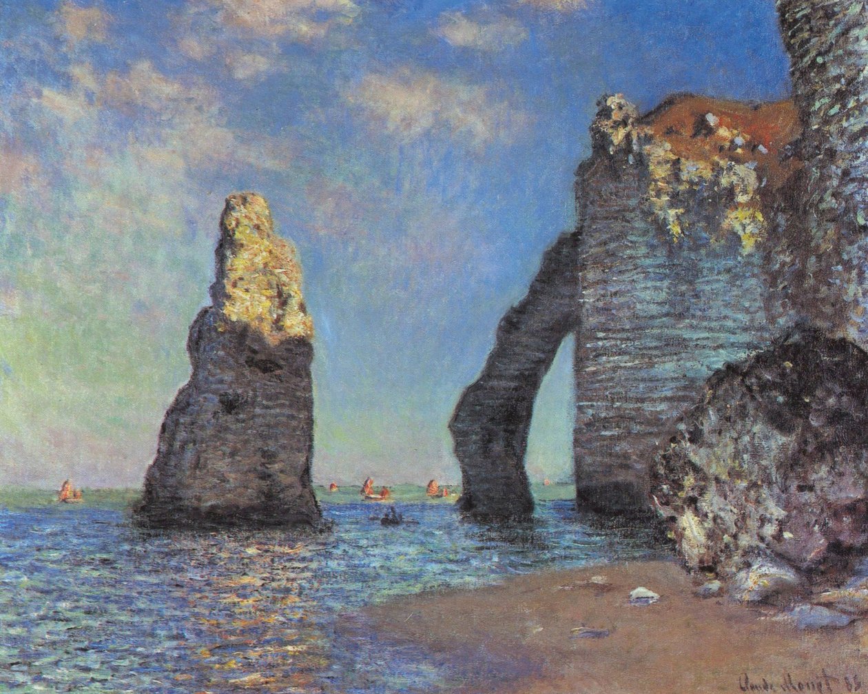 Klippene ved Etretat av Claude Monet