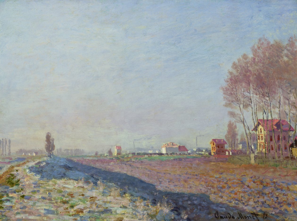 The Plain of Colombes, White Frost, 1873 av Claude Monet