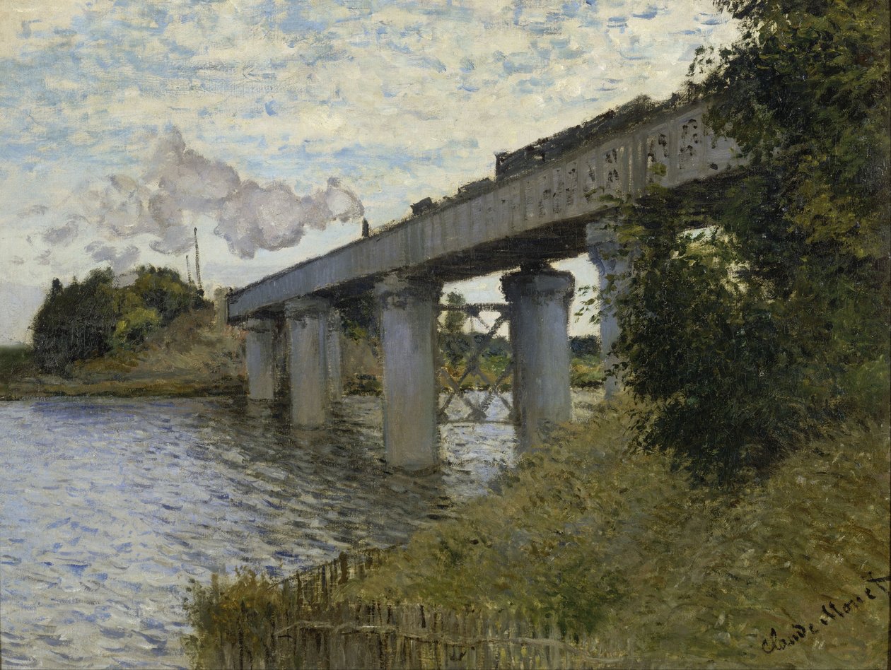 Jernbanebroen i Argenteuil av Claude Monet
