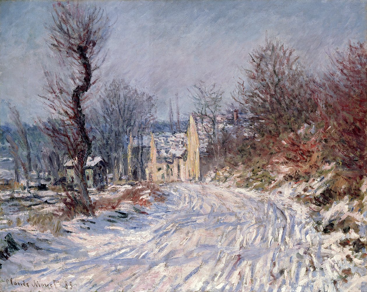 Veien til Giverny, vinter, 1885 av Claude Monet