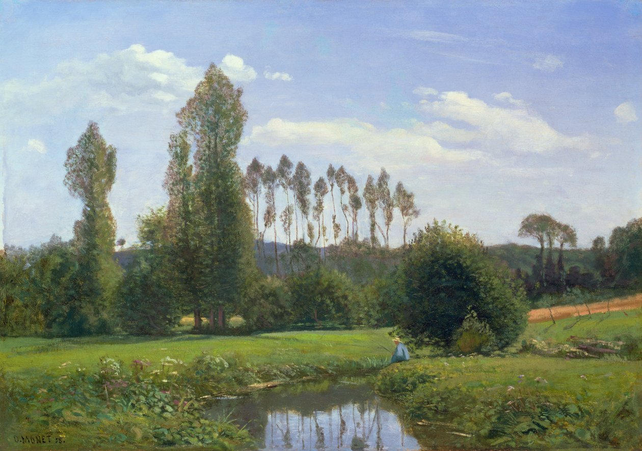 Utsikt ved Rouelles, 1858 av Claude Monet