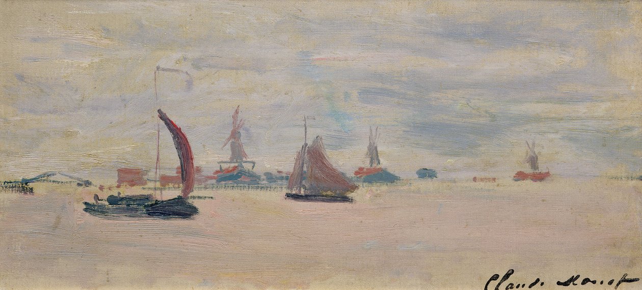 Utsikt over Voorzaan, 1871 av Claude Monet